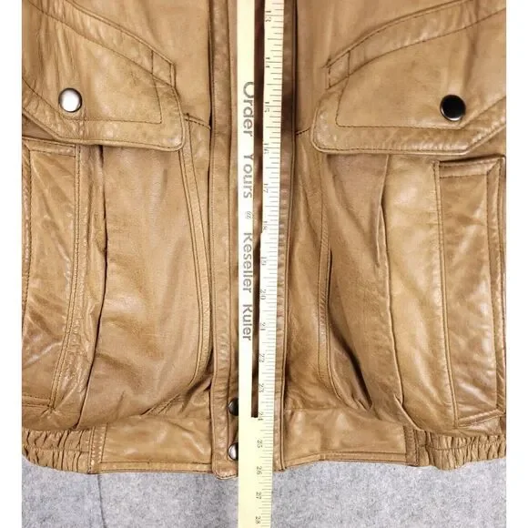 VTG Leather Bomber Aeropostale Compagnie Generale Jacket Men's 42 Brown Military